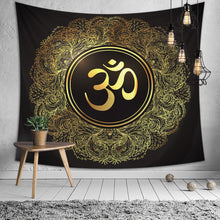 Load image into Gallery viewer, Om Tapestry Wall Art, Hindu Wall Decor, Yoga Studio, Meditation Deco,
