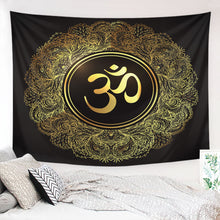 Load image into Gallery viewer, Om Tapestry Wall Art, Hindu Wall Decor, Yoga Studio, Meditation Deco,
