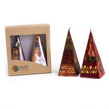 Load image into Gallery viewer, Pyramid Candles, Boxed Set of 2 (Bongazi Design)
