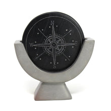 Load image into Gallery viewer, Compass Soapstone Sculpture, Dark Gray Stone
