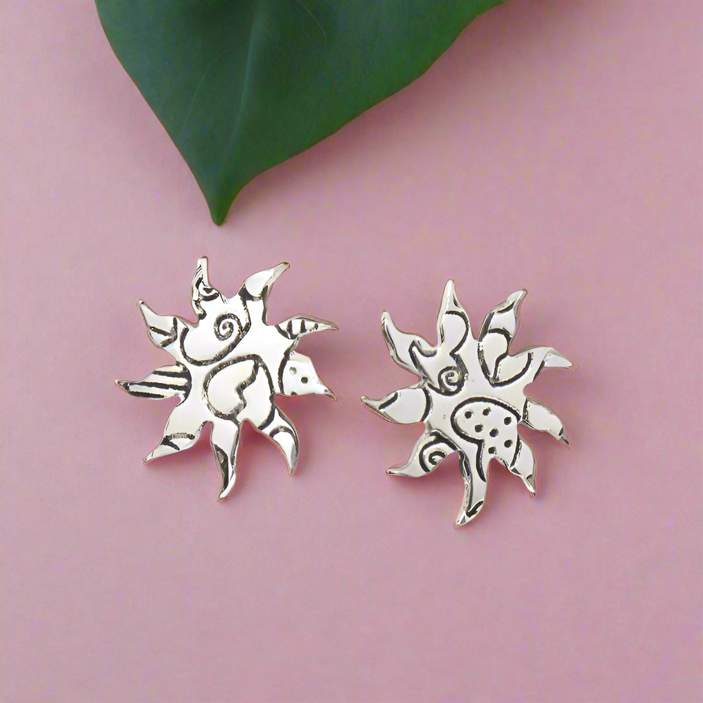 Stud Earrings, Sunburst