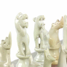 Load image into Gallery viewer, Hand Carved Soapstone Animal Chess Set - 15&quot; Board - Smolart
