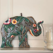 Load image into Gallery viewer, Hibiscus Elephant Haitian Metal Drum Art
