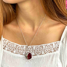 Load image into Gallery viewer, Sun and Moon Red Jasper Pendant with Chain
