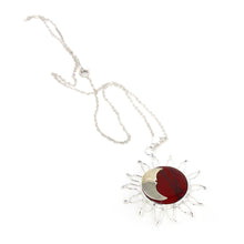 Load image into Gallery viewer, Sun and Moon Red Jasper Pendant with Chain
