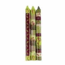 Load image into Gallery viewer, Hand Painted Candles in Kileo Design (three tapers) - Nobunto
