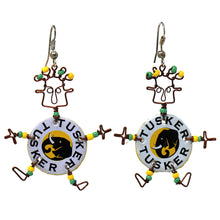 Load image into Gallery viewer, Recycled Tusker Bottle Cap Dancing Girl Earrings - Creative Alternatives
