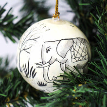 Load image into Gallery viewer, Handpainted Elephant &amp; Bird Ornaments, Set of 2
