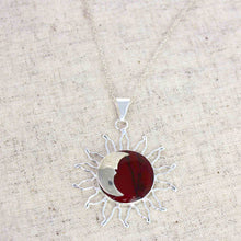 Load image into Gallery viewer, Sun and Moon Red Jasper Pendant with Chain
