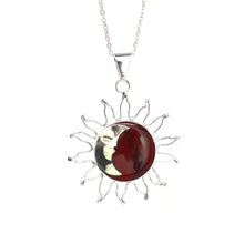 Load image into Gallery viewer, Sun and Moon Red Jasper Pendant with Chain
